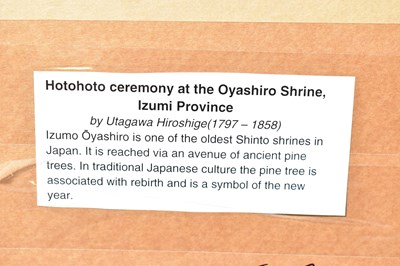 Lot 238 - UTAGAWA HIROSHIGE (Japanese, 1797-1858);...