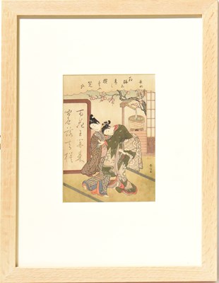 Lot 237 - SUZUKI HARUNOBU (1725-1770); woodblock print, '...