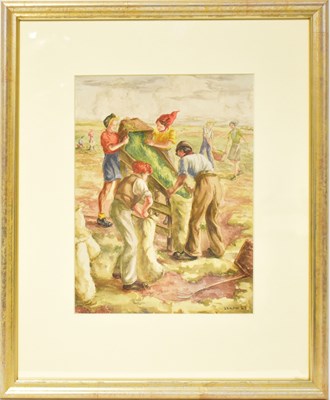 Lot 447 - DOROTHY RALPHS; (1926-); watercolour, 'Land...