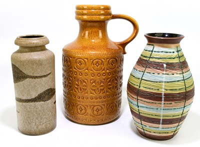 Lot 1354 - A group of three West German pottery vases,...