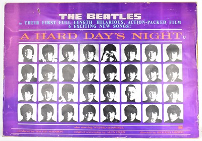 Lot 550 - THE BEATLES; a large poster for 'A Hard Day's...