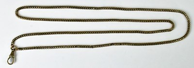 Lot 917 - A 9ct yellow gold watch chain/necklace, length...
