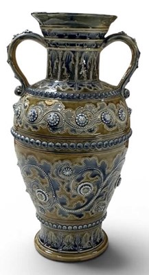 Lot 648 - GEORGE TINWORTH FOR DOULTON LAMBETH; an early...