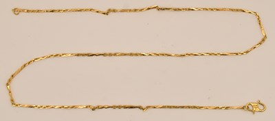 Lot 1372 - A Chinese yellow metal bar link necklace,...