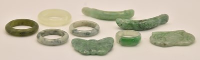 Lot 1533 - A group of assorted carved green jade...