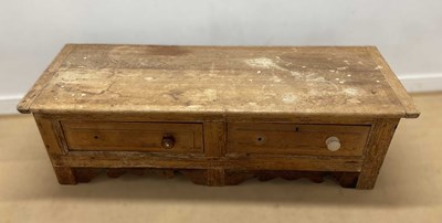 Lot 740 - A pine coffee table with two drawers, height...