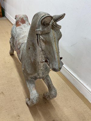 Lot 12 - A large cast metal carousel horse, height 72cm,...