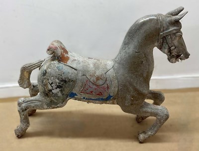 Lot 12 - A large cast metal carousel horse, height 72cm,...