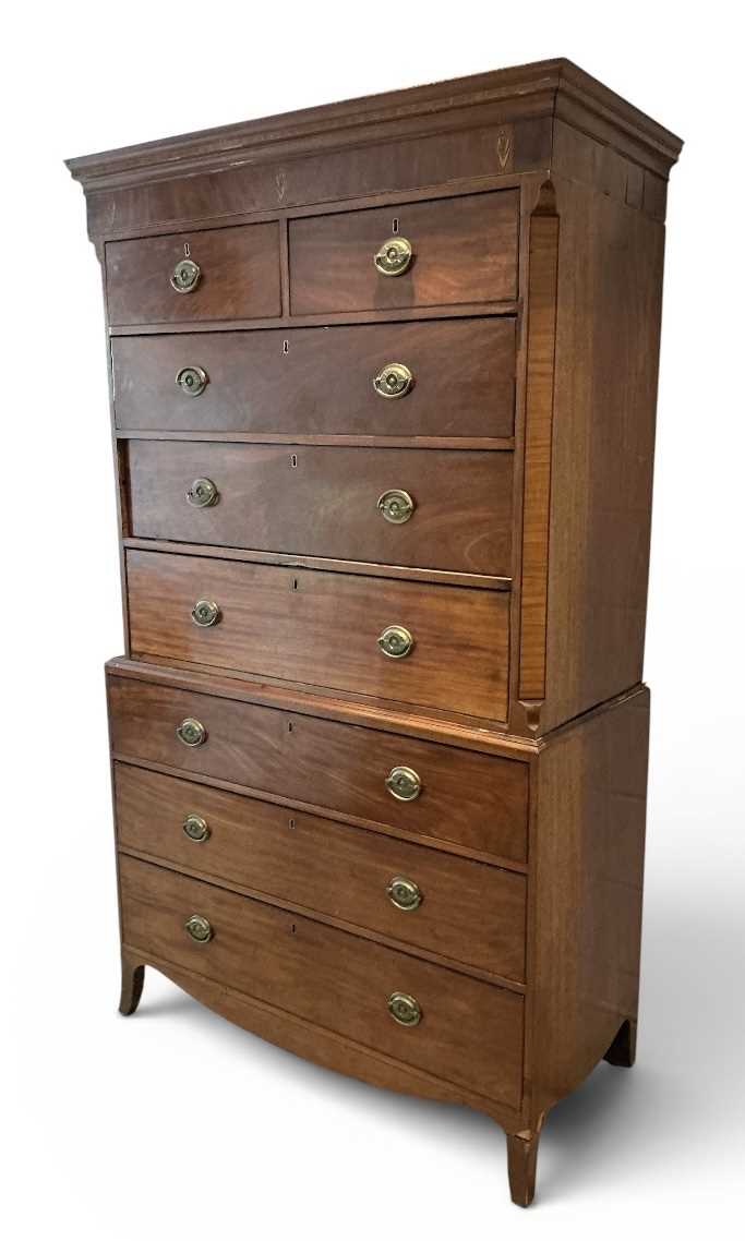 Lot 34 - An early 19th century Georgian mahogany chest...