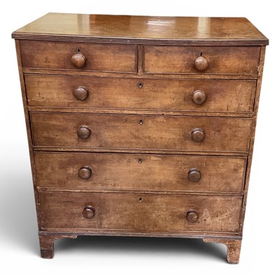 Lot 46 - A Victorian mahogany chest of two short over...