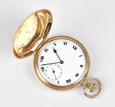 Lot 1010 - A 9ct yellow gold crown wind full hunter...