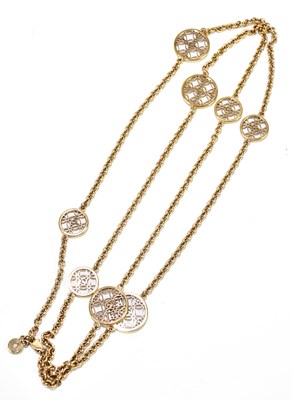 Lot 587 - MICHAEL KORS; a rose coloured necklace set...