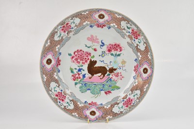 Lot 1155 - A c1800 Chinese Famille Rose porcelain charger,...