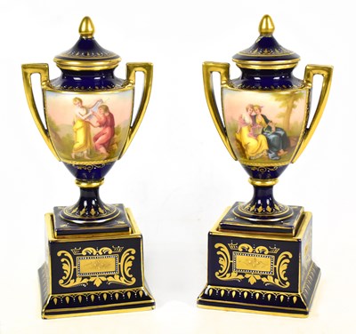 Lot 816 - VIENNA; a pair of late 19th century twin...