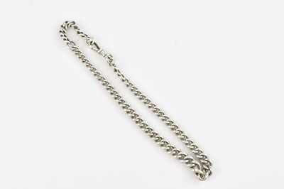 Lot 260 - A hallmarked silver curb link Albert chain,...