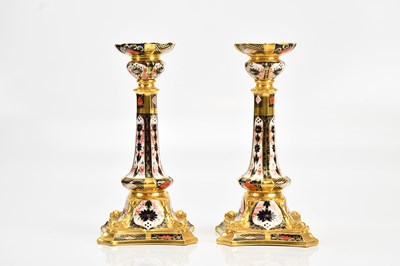 Lot 1312 - ROYAL CROWN DERBY; a pair of Imari...