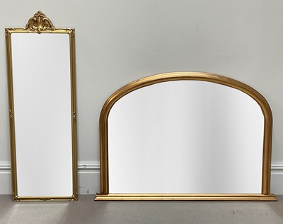 Lot 2092 - Two modern gilt framed wall mirrors including...