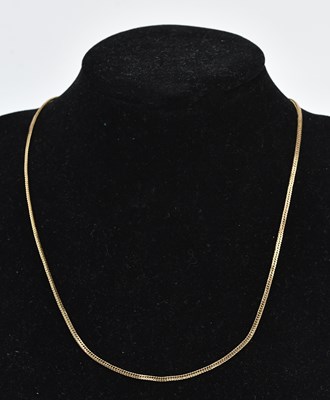 Lot 322 - A 9ct yellow gold fine link necklace, length...
