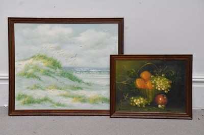 Lot 1037 - O OLIVE; oil on board still life, signed,...