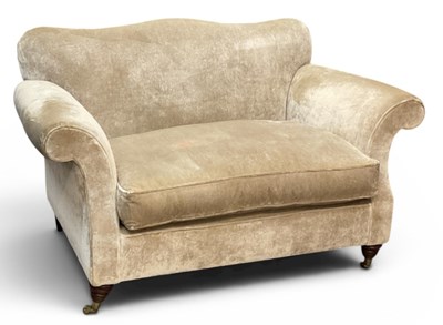 Lot 61 - A large modern beige crushed velvet...