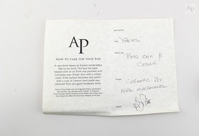 Lot 21 - ALASDAIR NEIL MACDONELL (born 1947); 'Faces',...