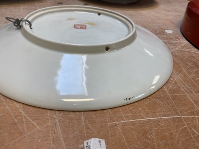 Lot 255 - A pair Chinese famille rose plates, decorated...