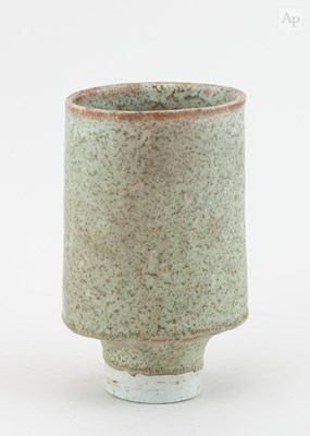 Lot 167 - DEREK DAVIS (1926-2008); a tall oval porcelain...