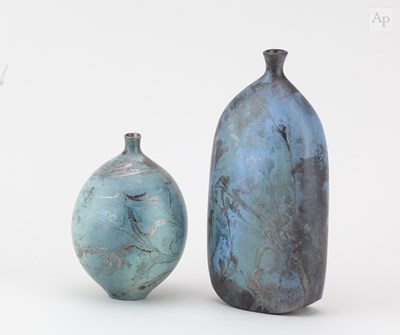 Lot 26 - ANNE JAMES (1937-2025); a flattened raku...