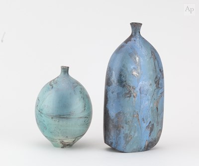Lot 26 - ANNE JAMES (1937-2025); a flattened raku...