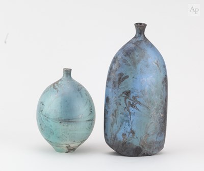 Lot 26 - ANNE JAMES (1937-2025); a flattened raku...