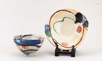 Lot 540 - SANDY BROWN (born 1946); a stoneware dish with...