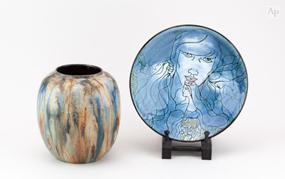 Lot 628 - Nairn Pottery; an earthenware dish decorated...