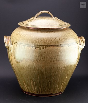Lot 73 - CHARLIE COLLIER; a very large stoneware crock...