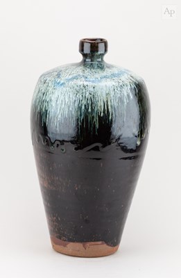 Lot 72 - CHARLIE COLLIER; a tall stoneware bottle...