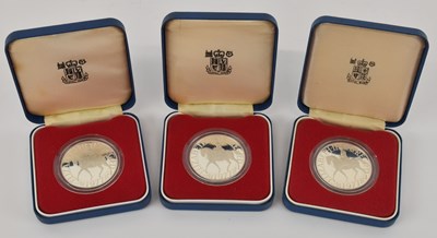 Lot 1601 - THE ROYAL MINT; three boxed encapsulated...