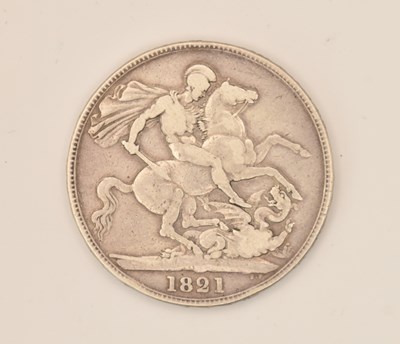 Lot 1651 - A George III silver crown, 1821, with 'Secundo'...