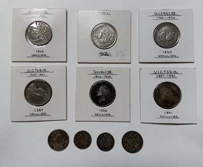 Lot 1615 - Ten various British silver coins comprising...