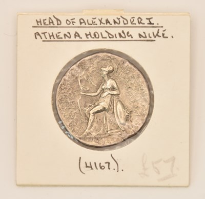 Lot 1618 - A Thrace tetradrachm coin, with Lysimachos...
