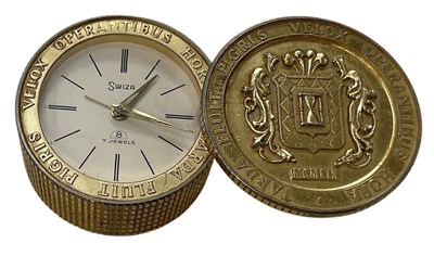 Lot 170 - SWIZA; a gilt metal ormolu cased decorative...