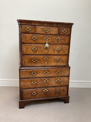 Lot 117 - An early 18th century figured walnut and...