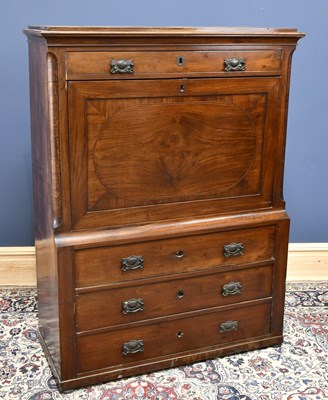 Lot 1598 - A 19th century French walnut escritoire with...