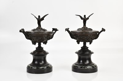 Lot 602 - A pair of late 19th century bronze twin...