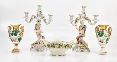 Lot 1363 - A pair of Continental hard paste porcelain...