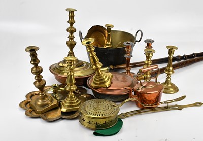 Lot 583 - A collection of Victorian and later metalware...