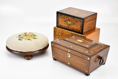 Lot 437 - A Victorian mother of pearl inlaid rosewood...