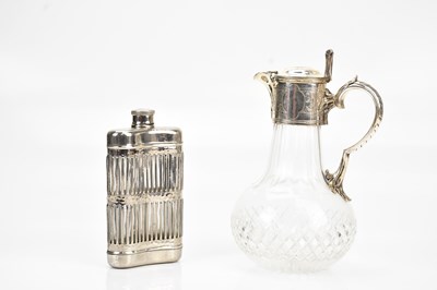 Lot 1480 - A Victorian silver plate and cut glass claret...