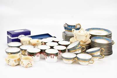 Lot 1435 - ROYAL WORCESTER; a 'Holly Ribbons Green' tea...