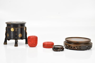 Lot 1207 - A Japanese Meiji period lacquered tea caddy...