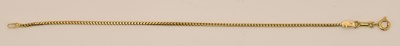 Lot 1509 - An 18ct yellow gold bracelet with ring clasp,...