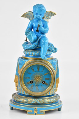 Lot 306 - A late 19th century French ceramic mantel...